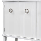 Simple Solid Wood Veneer Ash Cabinet with Round Alloy Handles