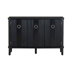 Simple Solid Wood Veneer Ash Cabinet with Round Alloy Handles