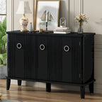Simple Solid Wood Veneer Ash Cabinet with Round Alloy Handles