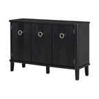 Simple Solid Wood Veneer Ash Cabinet with Round Alloy Handles