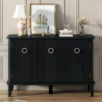 Simple Solid Wood Veneer Ash Cabinet with Round Alloy Handles