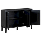 Simple Solid Wood Veneer Ash Cabinet with Round Alloy Handles